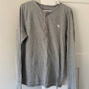 Express Heather Gray Long Sleeve Henley